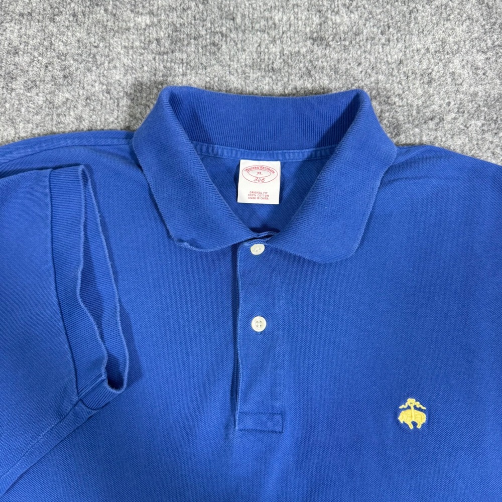Brooks Brothers 346 Polo Shirt Short Sleeve Mens XL Blue Cotton GUC